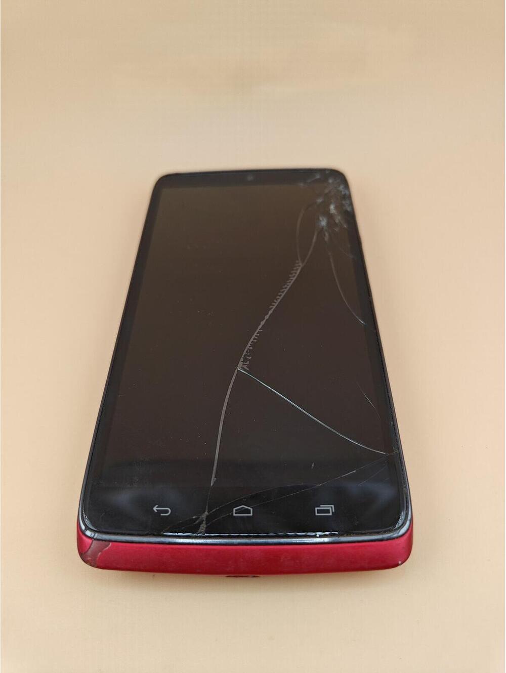 Motorola Droid Turbo XT1254 Verizon Red Phone AS IS Cracked Parts Repair